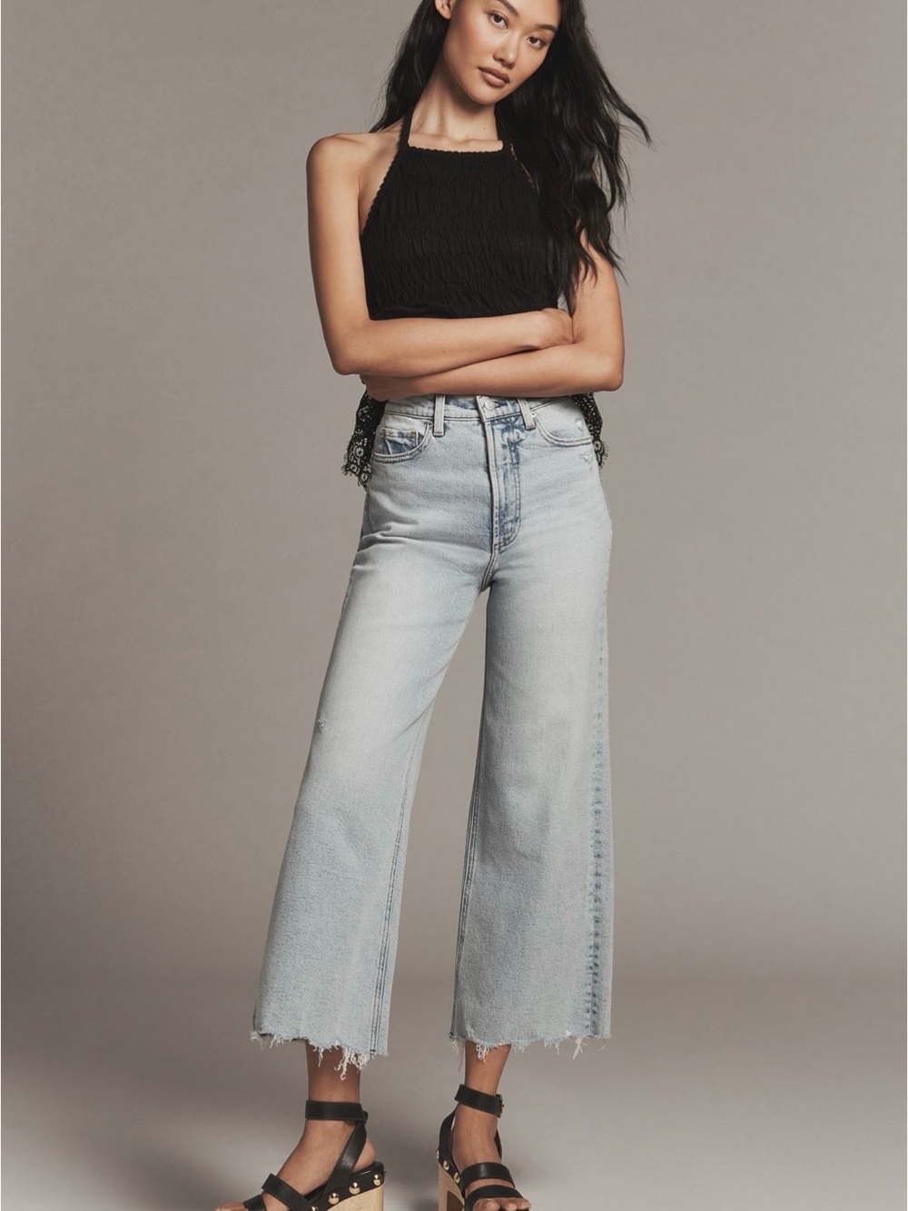 NWT Pistola Lana High-Rise Crop Wide-Leg Jeans Sunkissed Vintage